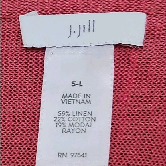 J Jill Women's Knit Linen, Cotton, Rayon Pullover Shawl One Size S-L Pink - Picture 4 of 6